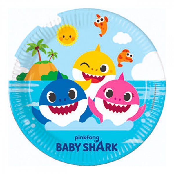Pappteller Baby Shark 23 cm - 8er-Pack Pappteller Baby Shark 23 cm - 8er-Pack