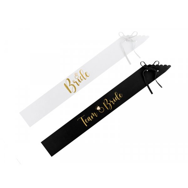 Schrpe - Bride & Team Bride - Schwarz/Wei - 6er-Pack