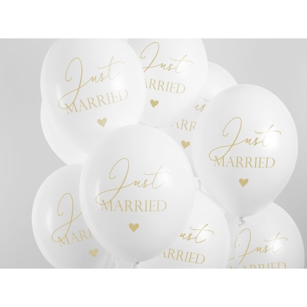 Luftballons - Just Married - Weiß/Gold - 50er-Pack Luftballons - Just Married - Weiß/Gold - 50er-Pack