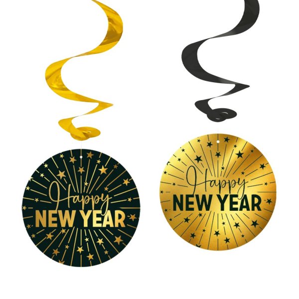 Wirbel - Neujahr - Gold - 4er-Pack Wirbel - Neujahr - Gold - 4er-Pack
