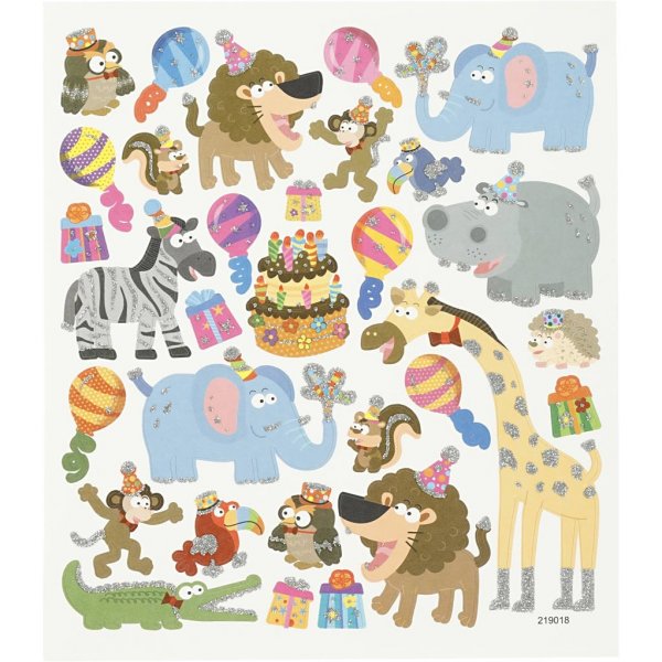 Aufkleber - Geburtstag der Tiere - 15x16,5 cm