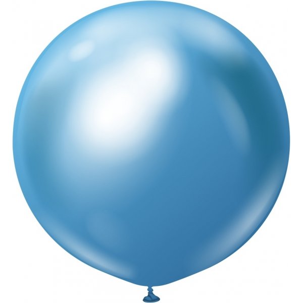 Luftballons schlicht - Premium 60 cm - Blau Chrom