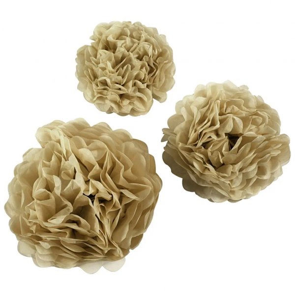 Bommel - 3er-Pack - Gold