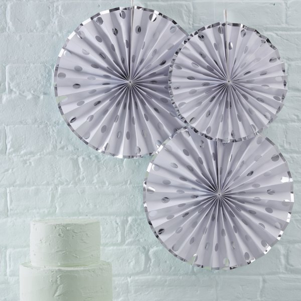 Pin Wheels - Silver Dots - 3er-Pack