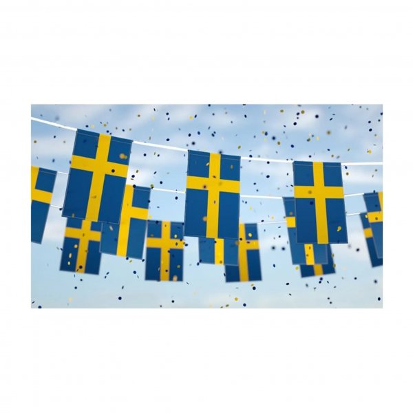 Girlande - Schwedische Flagge - 4 Meter Girlande - Schwedische Flagge - 4 Meter