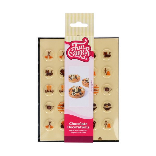 Schokoladendekoration für Halloween, Ø 2 cm - 25er-Packung Schokoladendekoration für Halloween, Ø 2 cm - 25er-Packung