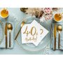 Servietten - 40. Geburtstag - Wei/Gold - 20er-Pack
