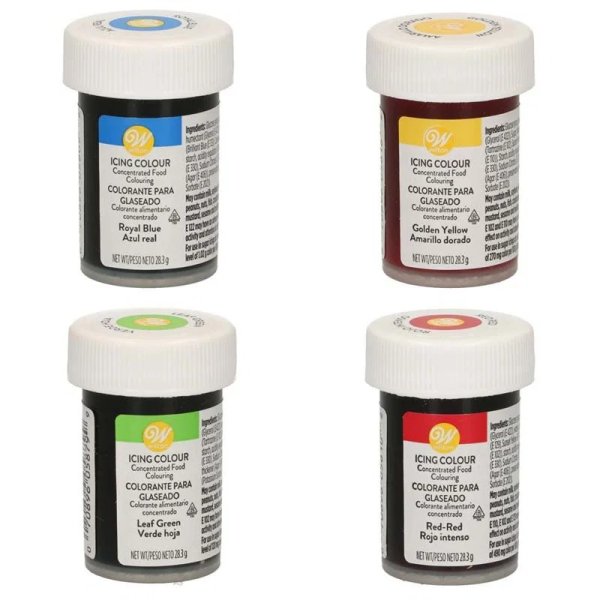 Wilton Pasta Farben Packung Blau Grün Rot Gelb 4x28g Wilton Pasta Farben Packung Blau Grün Rot Gelb 4x28g