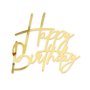 Tortenaufsatz / Spiegelaufsatz - Happy Birthday - Gold - Acryl