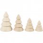 Weihnachtsmann-Accessoires - Weihnachtsbäume - Holz - 4er-Pack