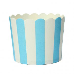 Stabile Muffinformen - Gestreift - Hellblau