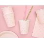 Pappbecher - Hellrosa - Polka Dot Gold - 6er-Pack