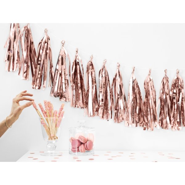 Quastengirlande - Rosgold