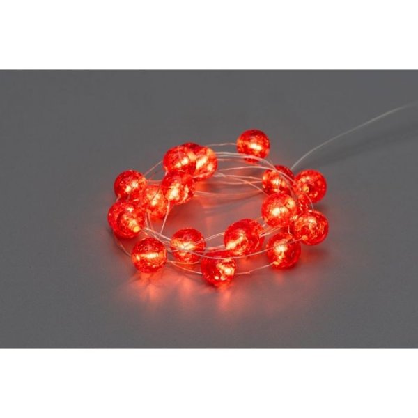 Lichterkette - Rote Kugeln, batteriebetrieben - 2 m