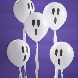 Luftballons - Geister mit Luftschlangen - 10 Stk Luftballons - Geister mit Luftschlangen - 10 Stk