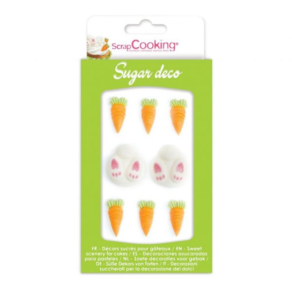 Zuckerdekorationen - Hase/Karotte - 8er-Pack