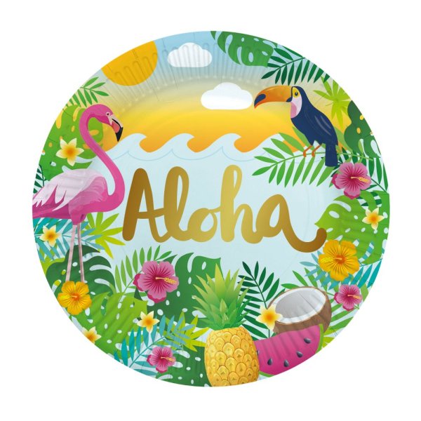 Pappteller - Aloha - 23 cm - 8er-Packung Pappteller - Aloha - 23 cm - 8er-Packung