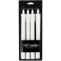 LED-Kerze - H: 24,5 cm - Durchm. 20 mm - 4 Stk