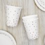 Pappbecher - Polka Dot - Rosgold - 6er-Pack