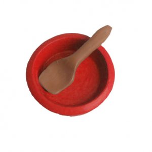 Elfenzubeh�r - Rote Sch�ssel mit Sch�pfkelle