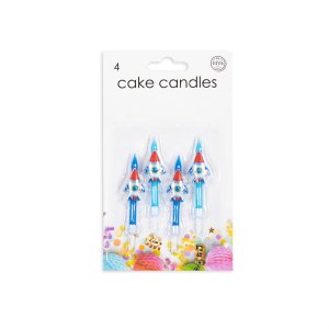 Kuchenkerzen - Weltraum - Raketen - 4er-Pack Kuchenkerzen - Weltraum - Raketen - 4er-Pack