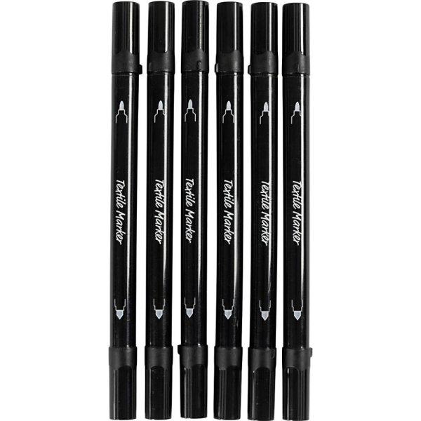 Textilstifte - 6er-Pack - Schwarz Textilstifte - 6er-Pack - Schwarz