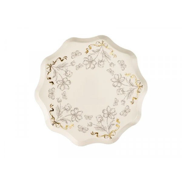 Pappteller - Blumenmuster - Beige - 6er-Pack Pappteller - Blumenmuster - Beige - 6er-Pack