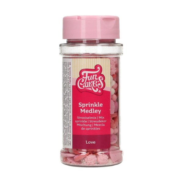 Streuselmischung - Liebesherzen - Rosa/Rot - Funcakes - 50 g Streuselmischung - Liebesherzen - Rosa/Rot - Funcakes - 50 g