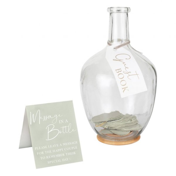 Gästebuch - Glasflasche - Salbeihochzeit Gästebuch - Glasflasche - Salbeihochzeit