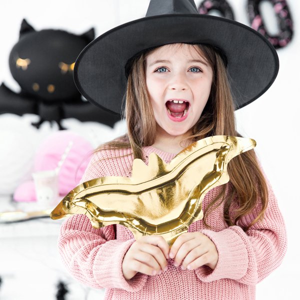 Pappteller - Fledermäuse - Goldmetallic - 6er-Pack Pappteller - Fledermäuse - Goldmetallic - 6er-Pack