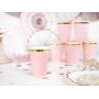 Pappbecher - Rosa - Goldrand - 6er-Pack
