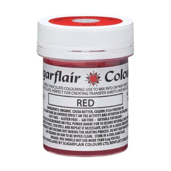 Schokoladenfarbe Rot - 35g - Sugarflair Schokoladenfarbe Rot - 35g - Sugarflair