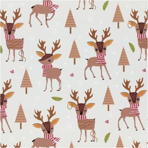 Geschenkpapier - Niedliches Winterhirschmotiv - 0,5 x 5 m Geschenkpapier - Niedliches Winterhirschmotiv - 0,5 x 5 m