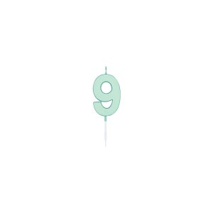 Kuchenkerze - Pastellmint - Nummer 9 - 4,5 cm Kuchenkerze - Pastellmint - Nummer 9 - 4,5 cm