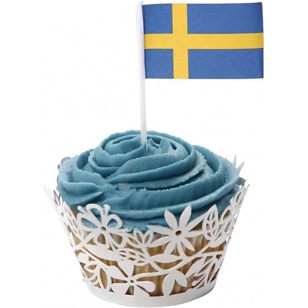 Kuchenfahnen - Schweden - Gre 30x50 mm - 100 Stk