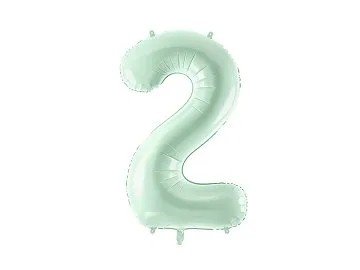 Zahlenballon, pastellgr�n, 72 cm - Nummer 2