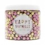 Schokoladenperlen/Schokodrages - Rosa/Gold - Happy Sprinkles - 80g