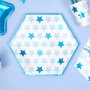 Pappteller - Sterne - Blau - 8er-Pack