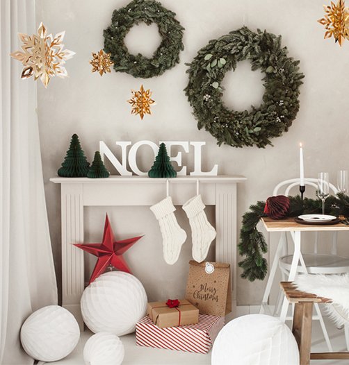 Weihnachtsstrumpf - 34 cm - Weiß Weihnachtsstrumpf - 34 cm - Weiß