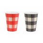 Pappbecher - Kariert - 6er-Packung Pappbecher - Kariert - 6er-Packung