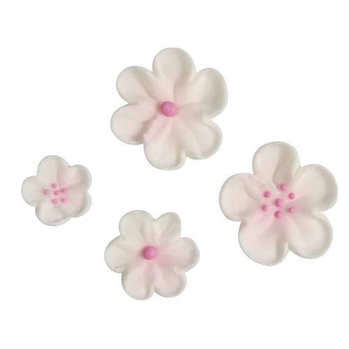 Zuckerdekorationen - Gemischte Blumen - Rosa/Wei� - 36 Stk