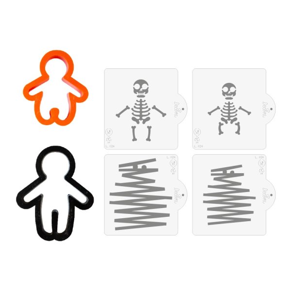 Ausstechform mit Schablone - Skelett und Mumie - Halloween Ausstechform mit Schablone - Skelett und Mumie - Halloween