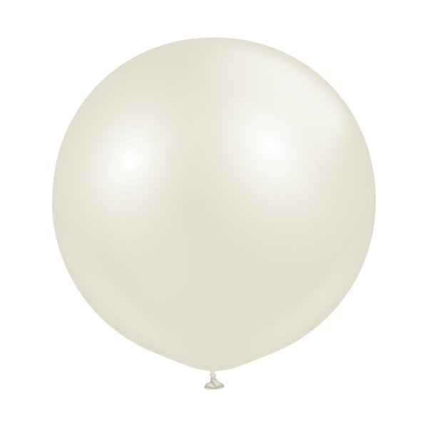 Luftballons, einfarbig - Premium 60 cm - Aura Elfenbeinwei� - 2er-Pack