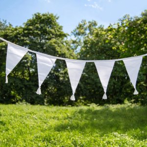 Wimpelgirlandenstoff - Weiß - 4 m Wimpelgirlandenstoff - Weiß - 4 m