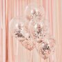 Konfetti-Luftballons - Schimmer - Rosgold - 5er-Pack