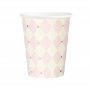 Pappbecher - Kariert - Rosa/Gold - 6er-Pack Pappbecher - Kariert - Rosa/Gold - 6er-Pack