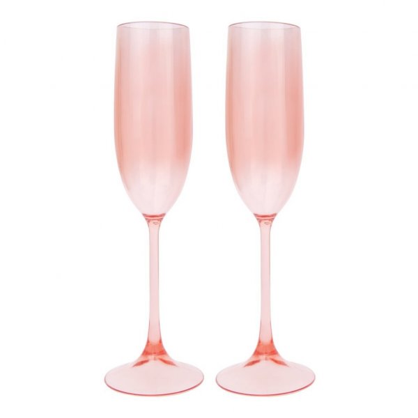 Champagnerglas - Poolside - 2er-Pack - Puderrosa