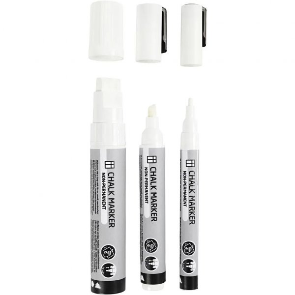 Kreidemarker - Wei - 3er-Pack
