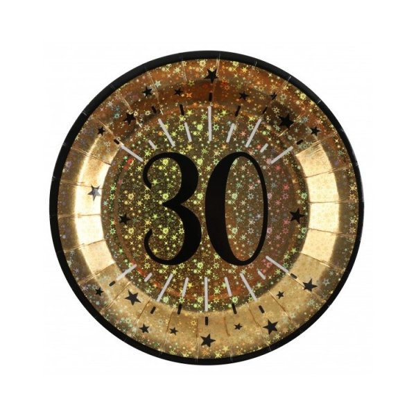 Pappteller - Glitzernd 30 Jahre - 23 cm - 10er-Packung Pappteller - Glitzernd 30 Jahre - 23 cm - 10er-Packung