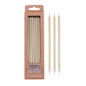 Extra lange Tortenkerzen - 18 cm - Gold - 16 St�ck